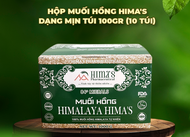 [2 hộp] Muối Hồng Himalaya Hima's Túi 100gr (10 Túi) 
